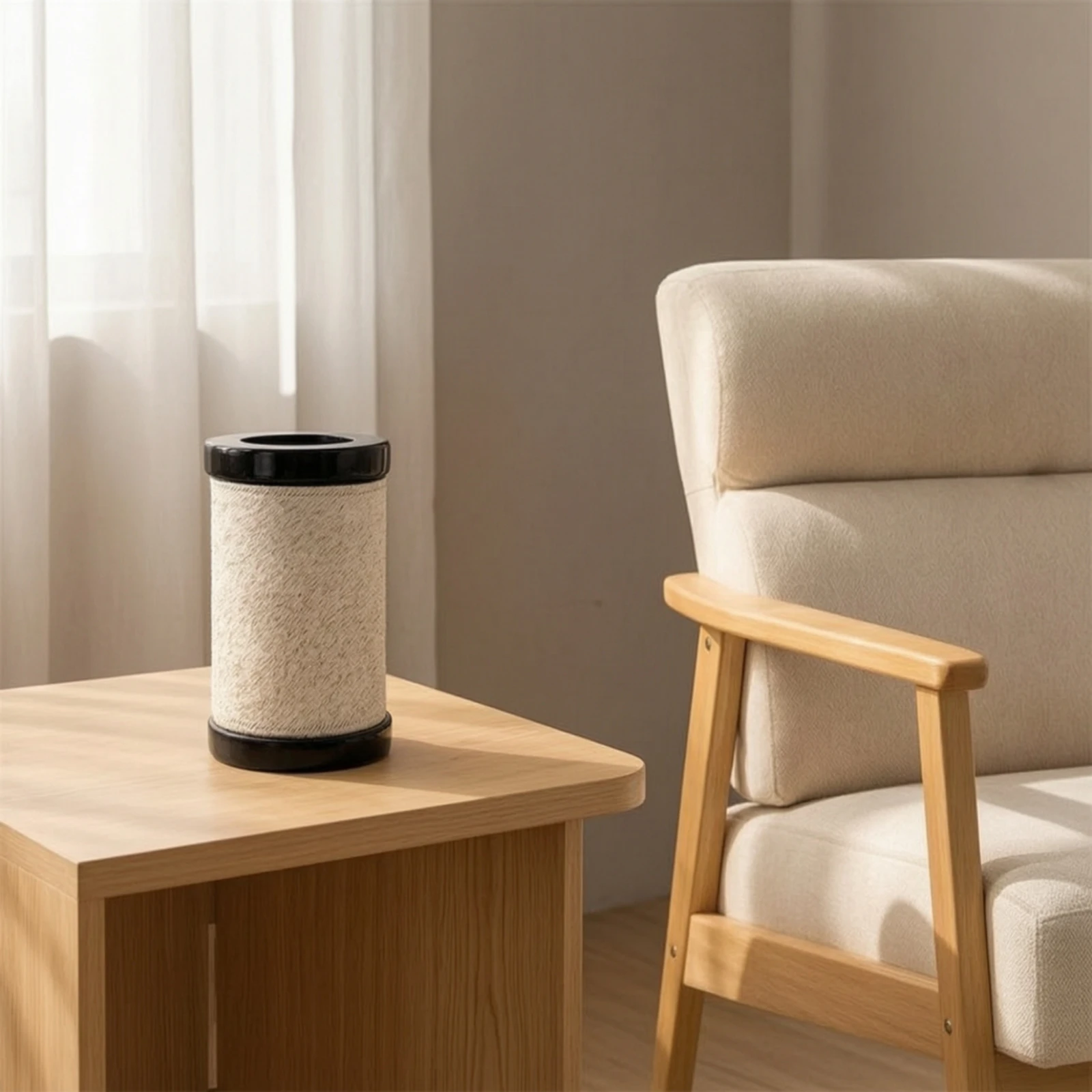 Jarrón cilíndrico texturizado decorativo para mesa - imagen 2