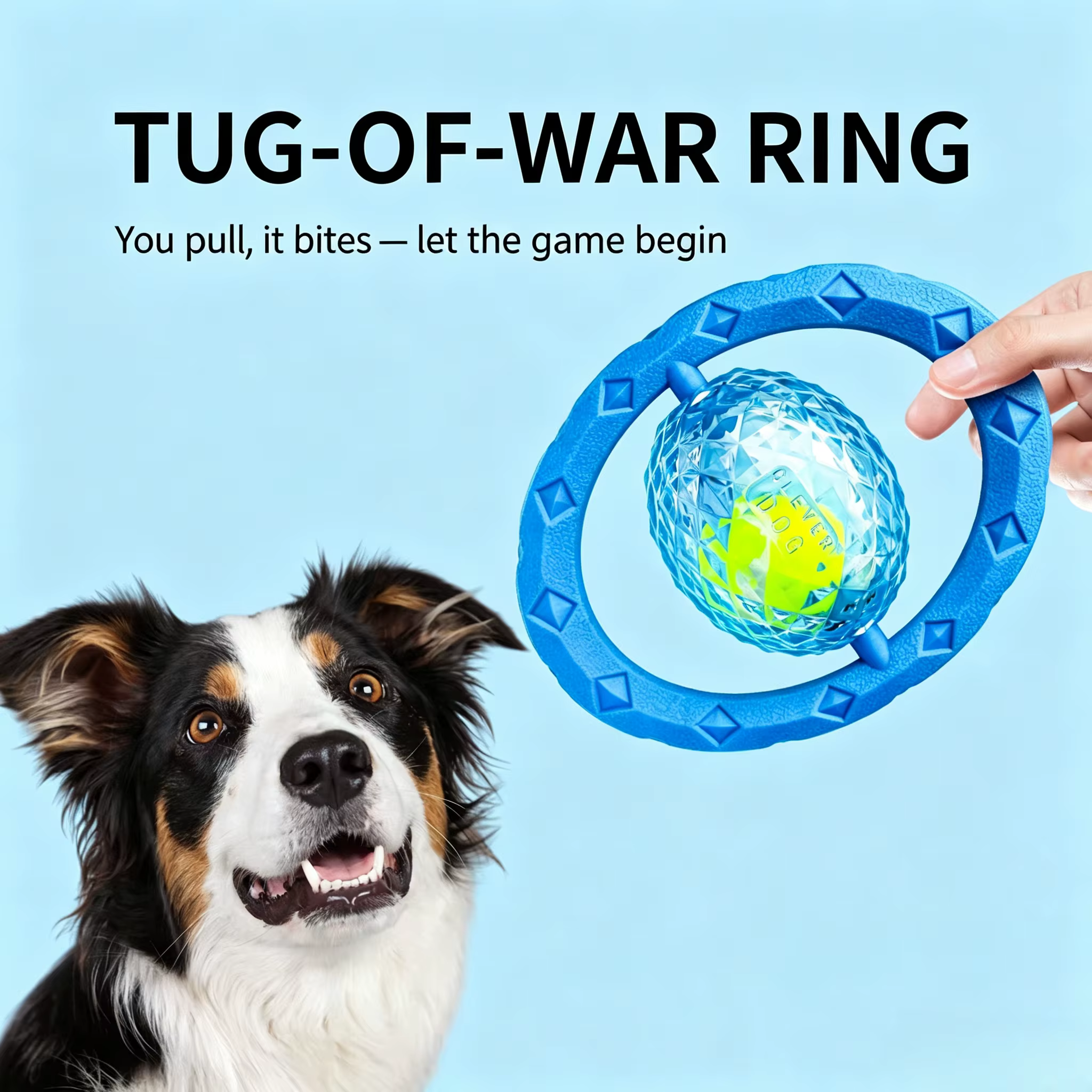 Perro jugando con el juguete