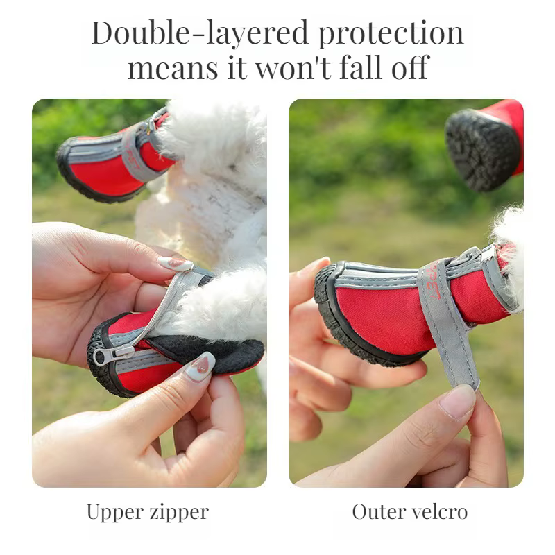 Botas impermeables para perros con cierre ajustable y reflejo - imagen 5
