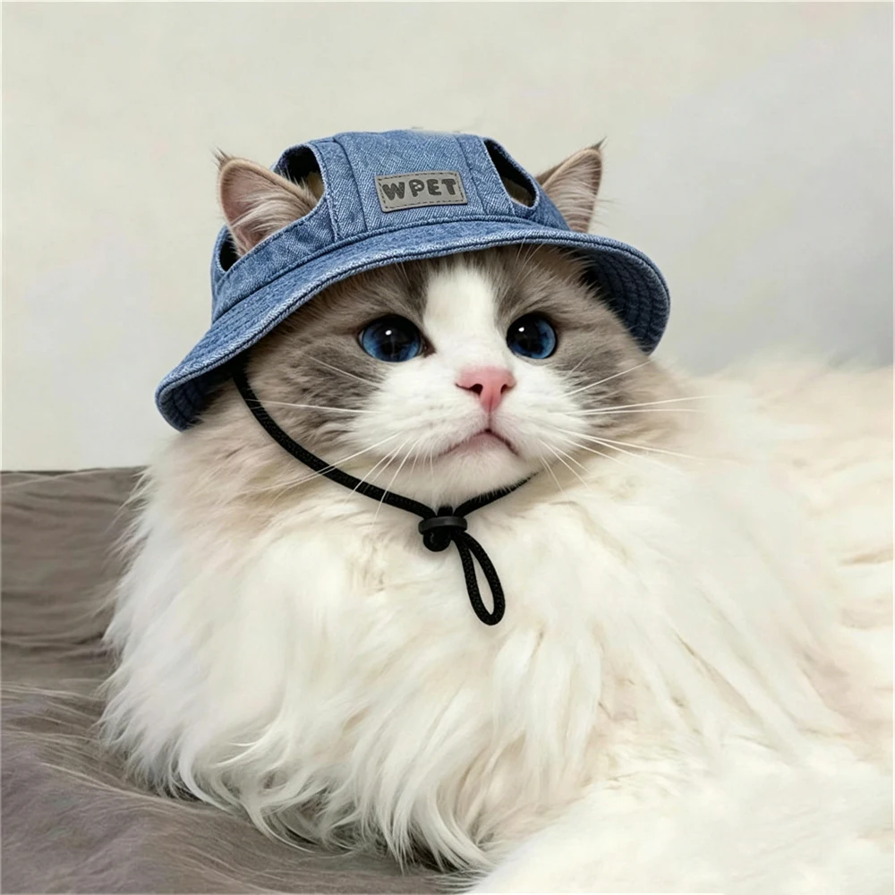 Gorra de pescador ajustable para gatos y perros pequeños – verano - imagen 3