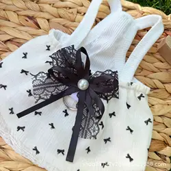 Vestido verano malla con lazo para perros pequeños