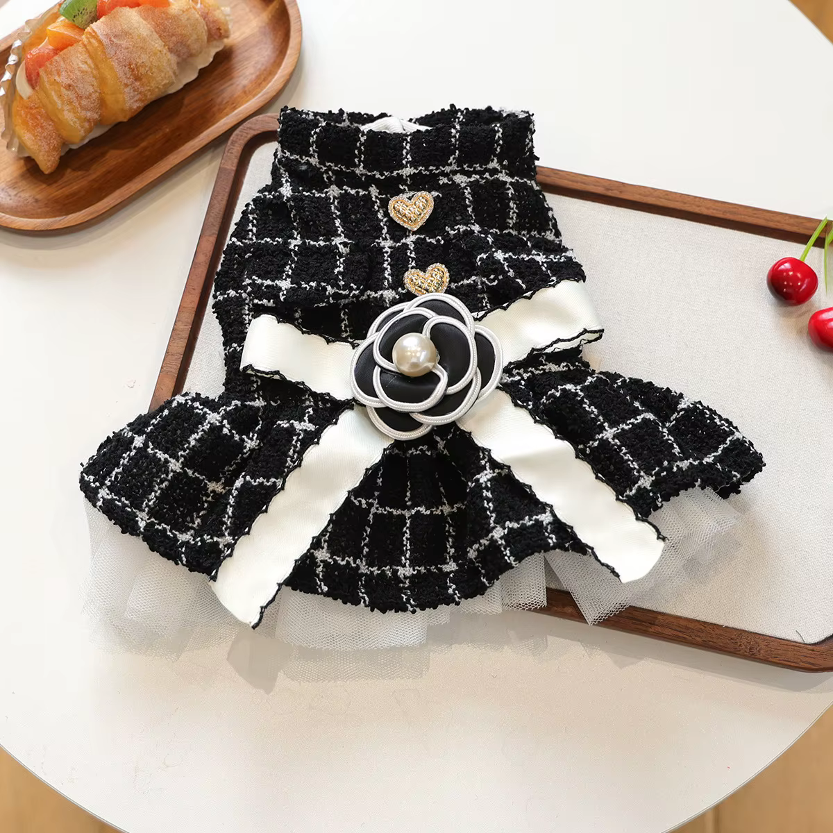 Vestido de Princesa para Perro Otoño-Invierno con Lazo Negro - imagen 3