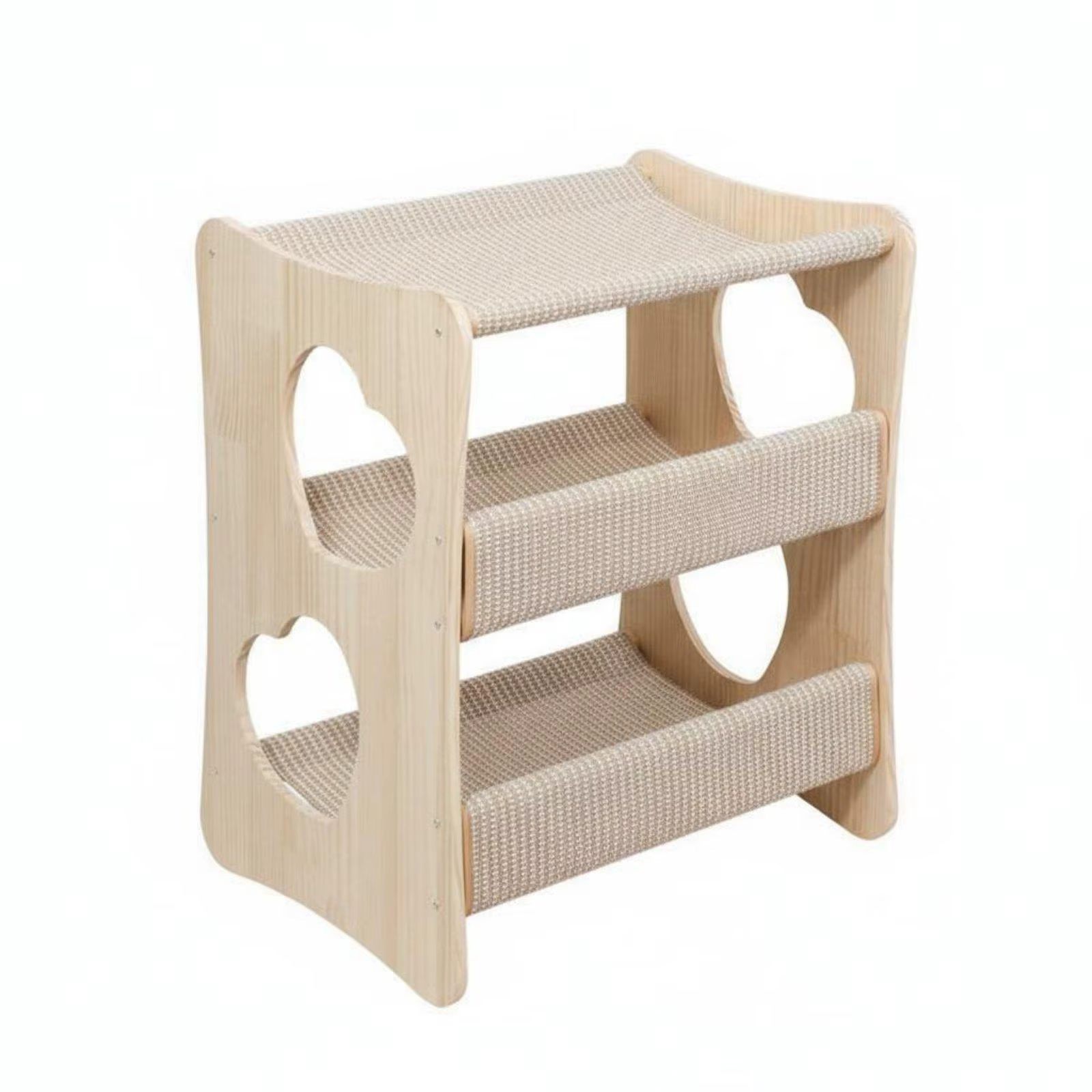 Cama multinivel para gatos con hamaca de madera – Rascador y descanso - imagen 2