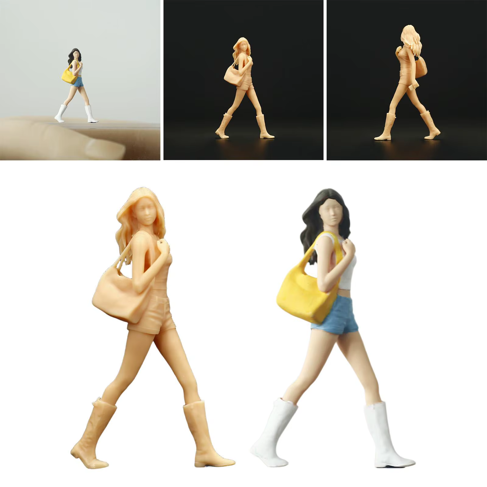 Figura miniatura niña escala 1:64 en resina para diorama y decoración - imagen 5