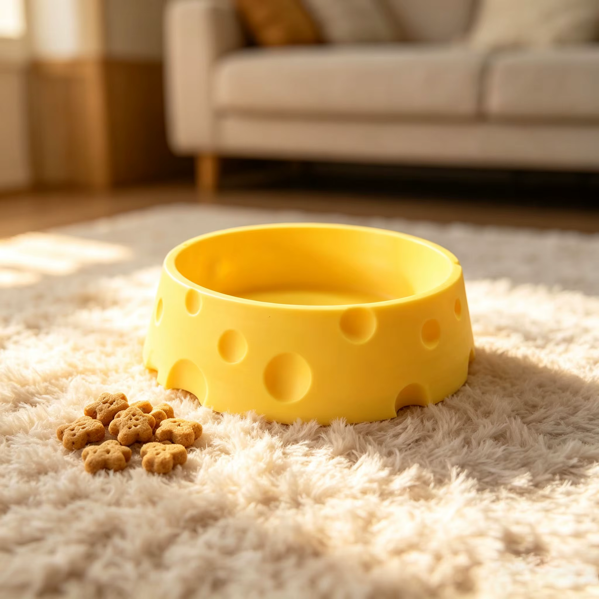 Plato con Forma de Queso para Gatos y Perros – Comedero y Bebedero para Interior - imagen 3