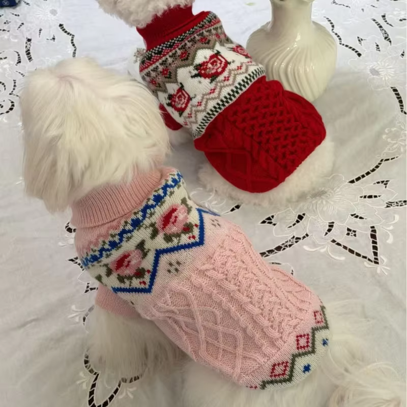 Jersey Floral para Perros – Suéter Cálido Chihuahua y Bichón Frisé