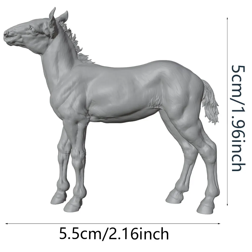 Miniatura caballo realista resina 3D sin pintar kit DIY