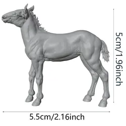 Miniatura caballo realista resina 3D sin pintar kit DIY