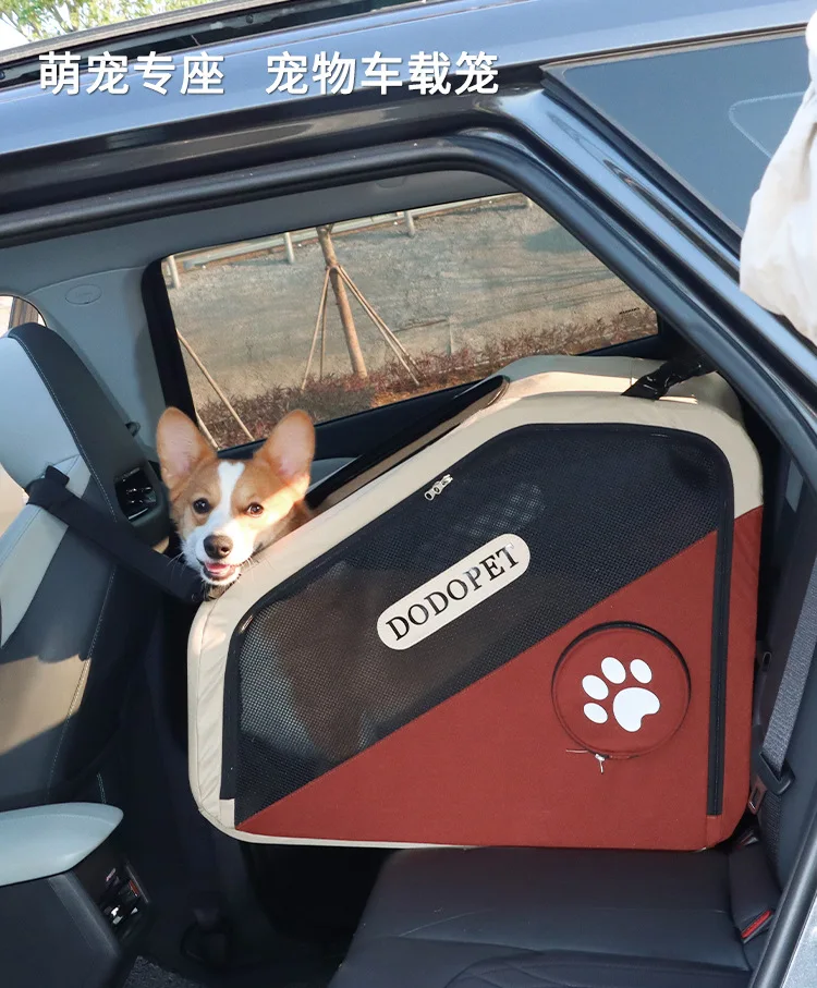 Jaula plegable para mascotas en modo transporte