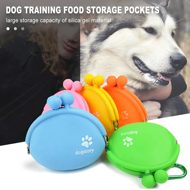 Bolsa de silicona para entrenamiento canino en color amarillo