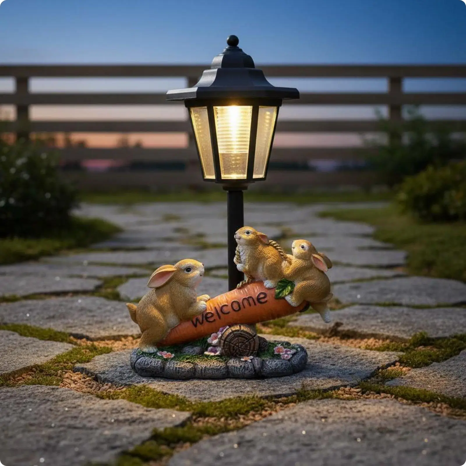 Figura Solar de Conejo para Jardín – Decoración y Luz Exterior - imagen 5