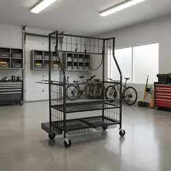 Organizador Bolsas de Golf con Estante y Ruedas
