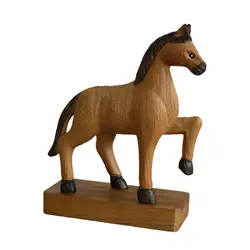 Figura caballo escritorio madera vintage, adorno decorativo oficina