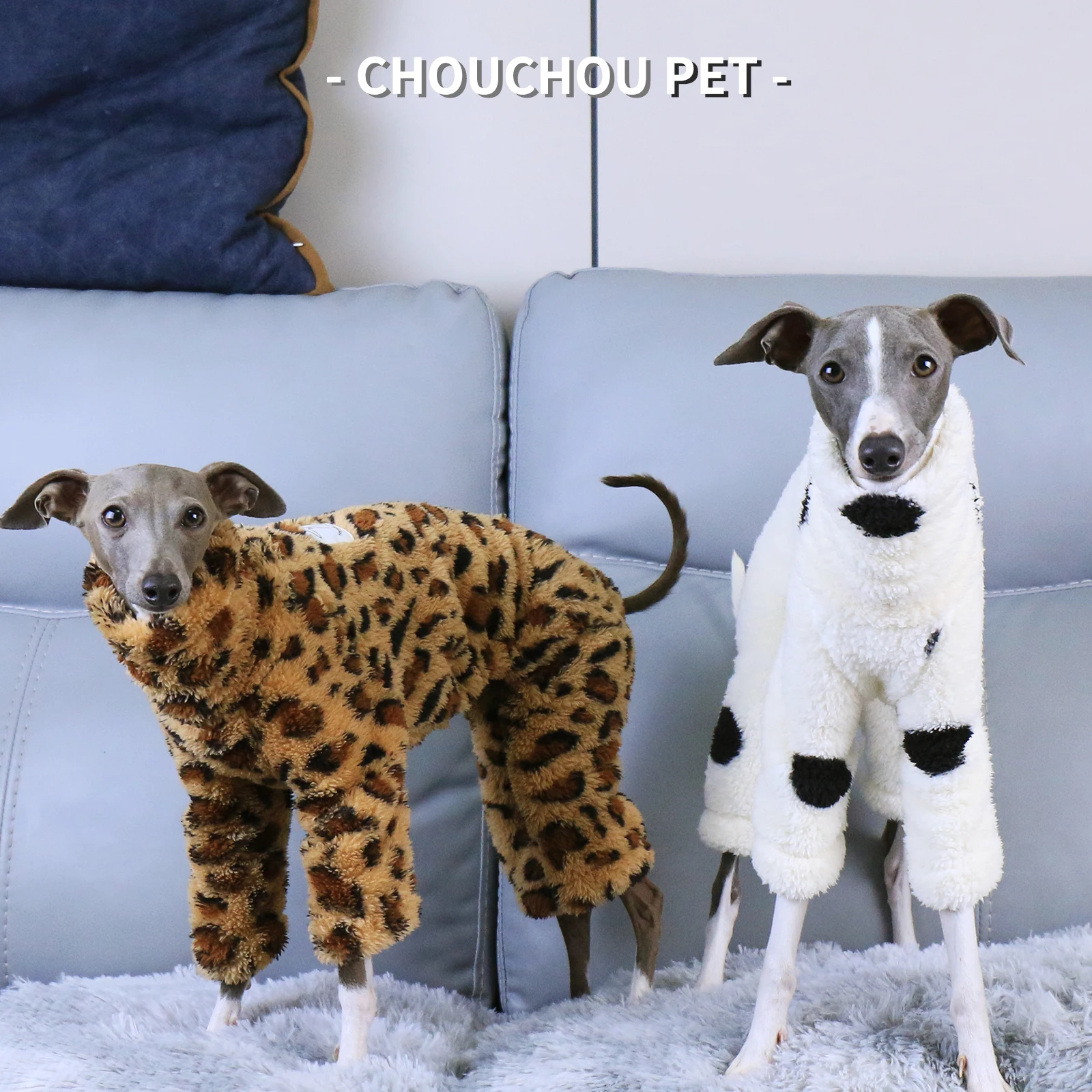 Pijama de leopardo para perros de piernas largas