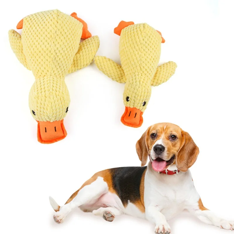 Pato de peluche resistente para entretenimiento canino