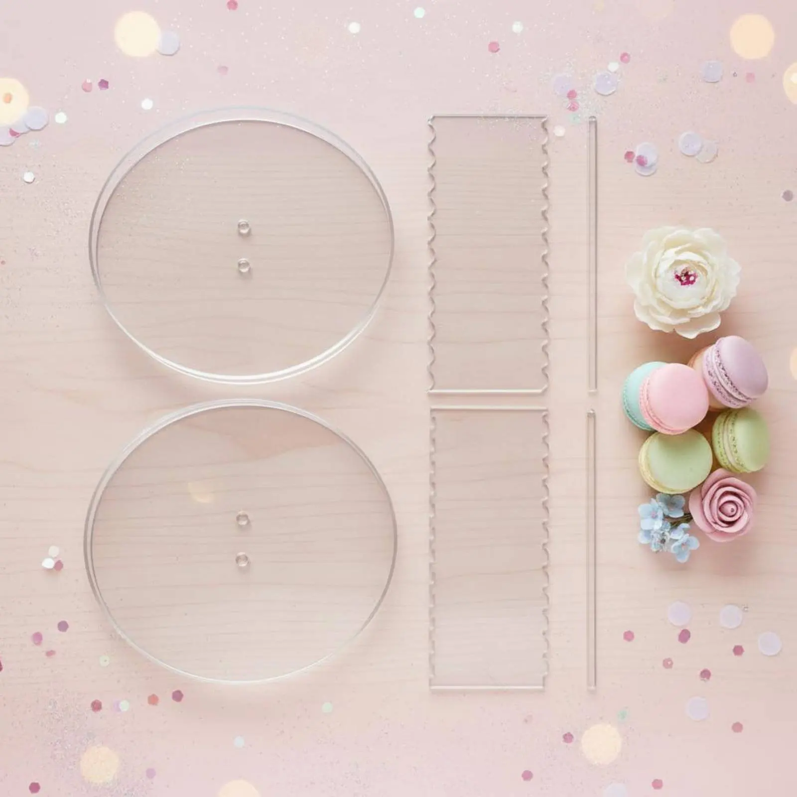 Kit de discos y espátulas acrílicas para glaseado reutilizable - imagen 3