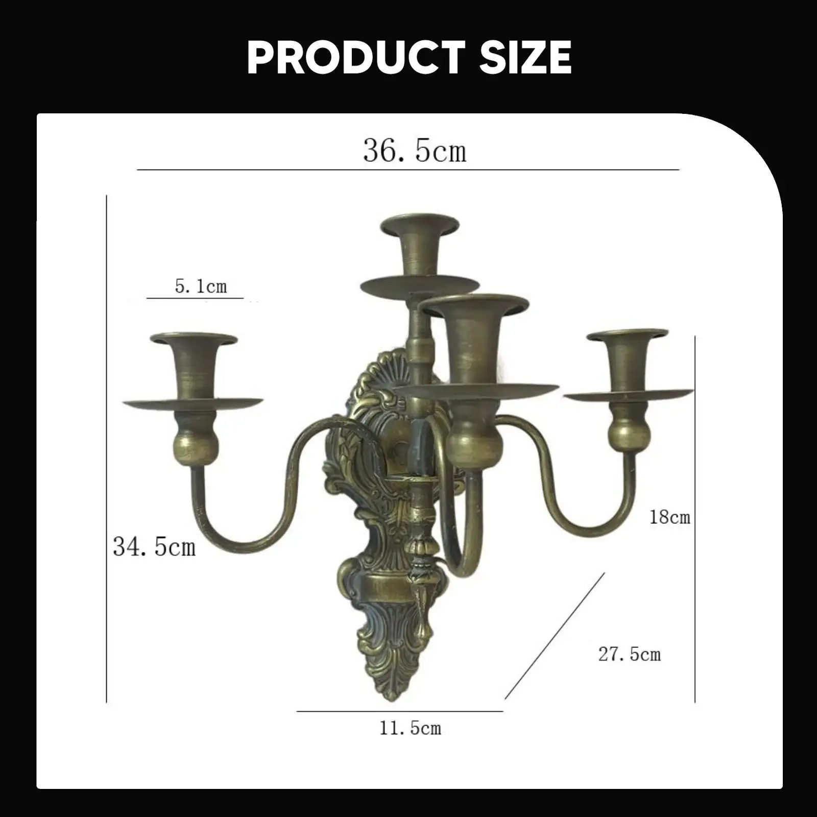 Aplique de vela de pared decorativo en interior