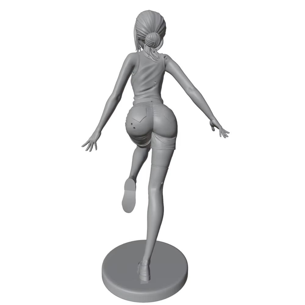 Kit figura resina 1/24 75 mm chica sexy gris 3D montar sin pintar