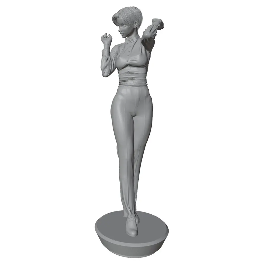Figura de caballero en resina sin pintar, vista frontal