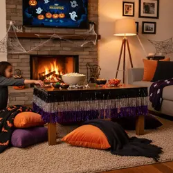 Falda de mesa brillante Halloween para eventos temáticos