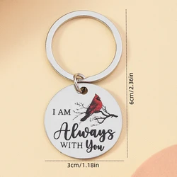 Llavero pájaro rojo brillante conmemorativo, regalo de duelo