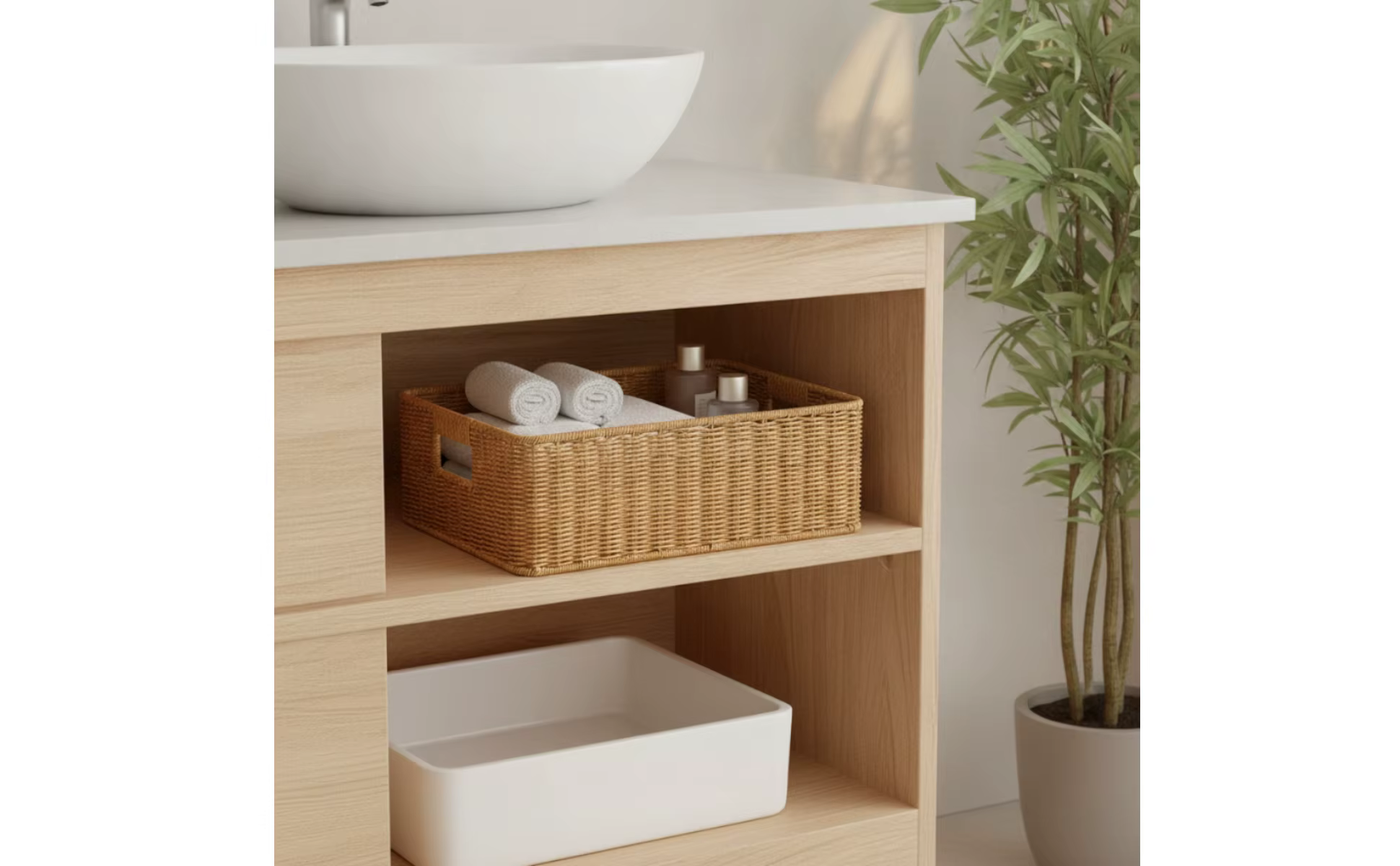 Cesta organizadora rectangular uso doméstico