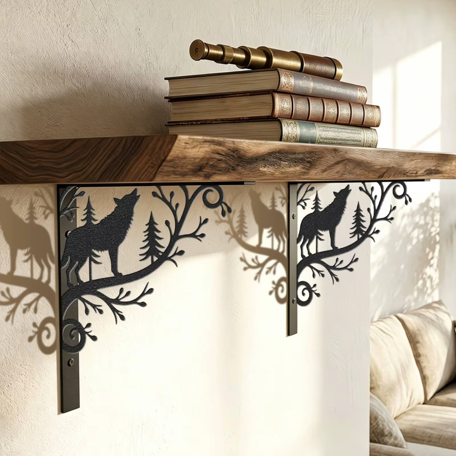 Soportes en Forma de L Decorativos para Estantes – Herrajes Triangulares con Adornos - imagen 4