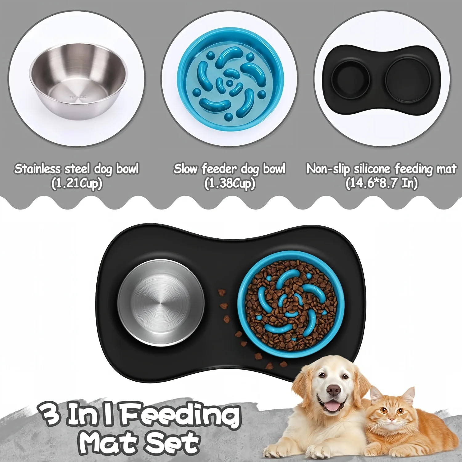 Set de comederos portátiles de acero inoxidable para perro - imagen 4
