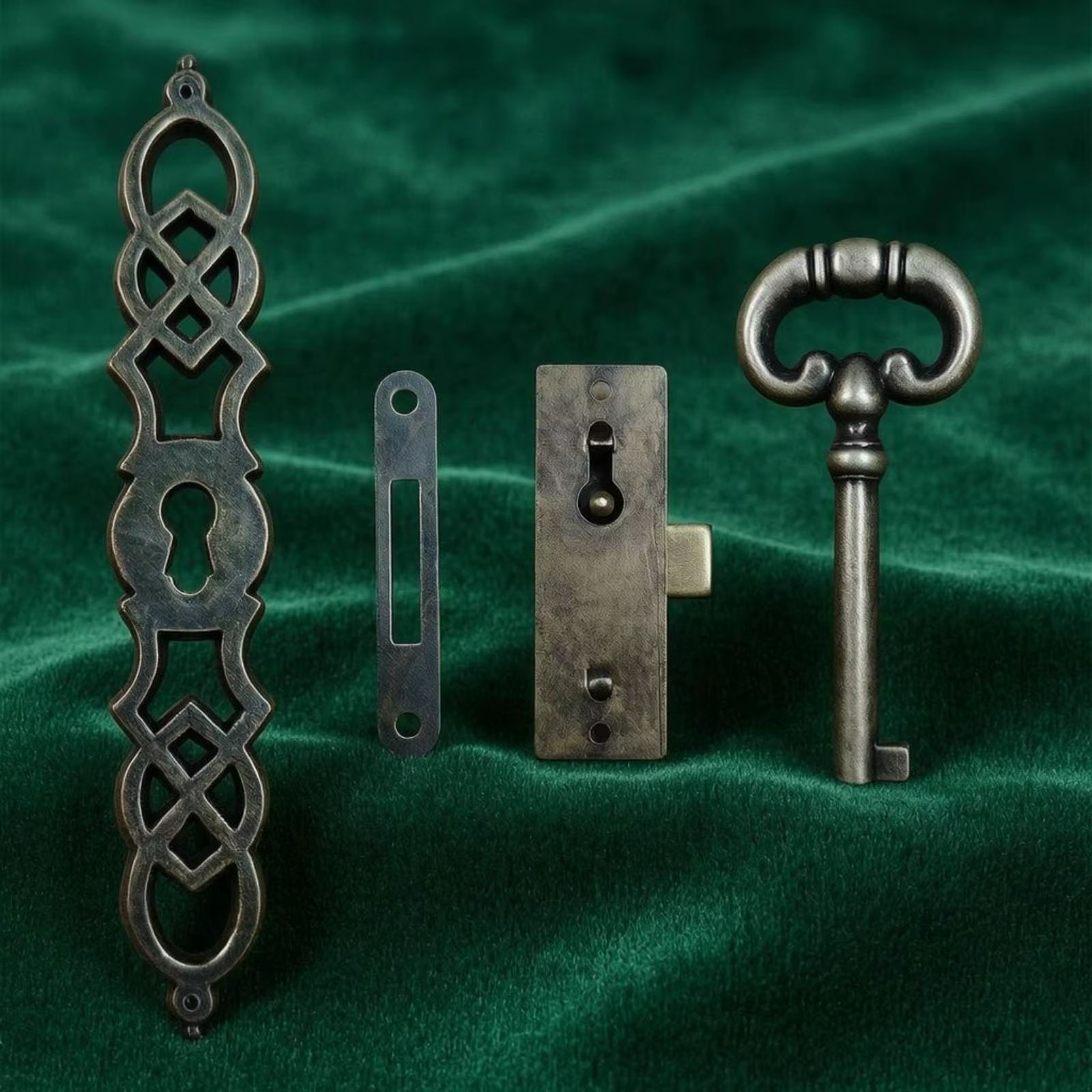 Juego de 4 herrajes para cerradura de reloj de pie vintage - imagen 4