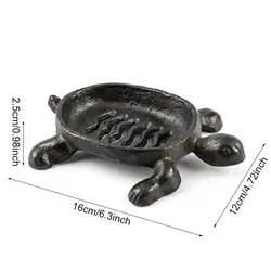 Jabonera tortuga drenable para baño de gato y perro – base hierro
