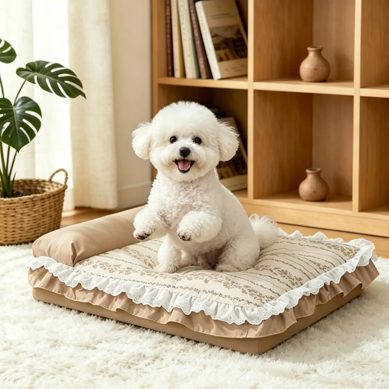 Cama para perros pequeña lavable – Funda extraíble, 4 estaciones - imagen 4