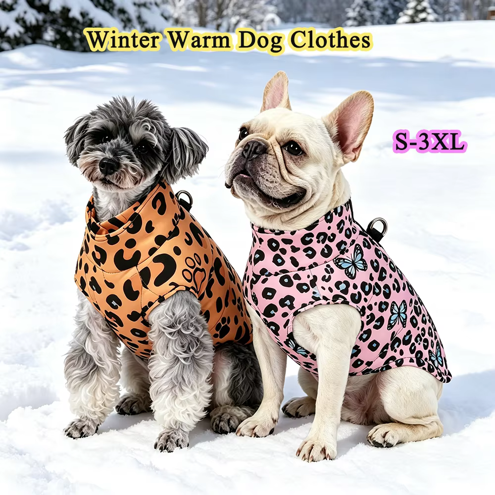 Chaqueta impermeable cortaviento para perro: abrigo cálido leopardo - imagen 3