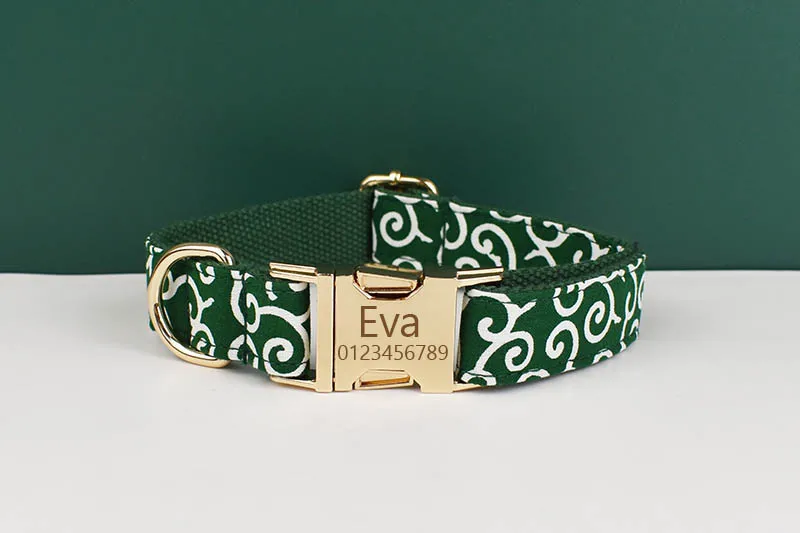 Correa verde para perro con enganche de metal