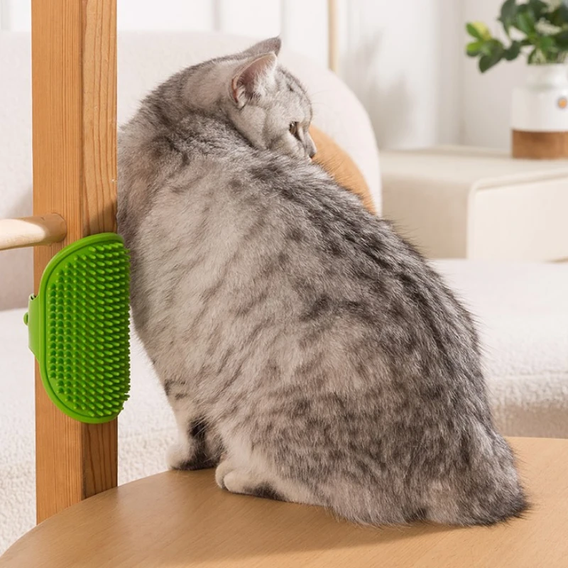 Mecanismo de autolimpieza del cepillo de aseo para gatos