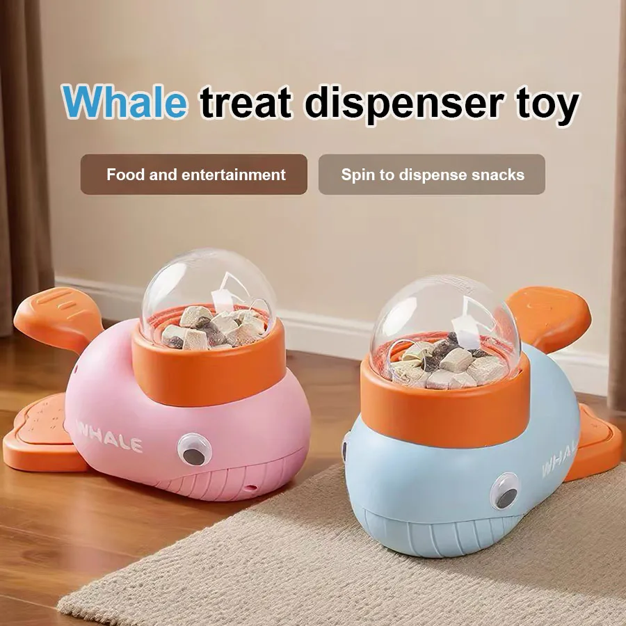 Juguete comedero interactivo ballena para perros y gatos