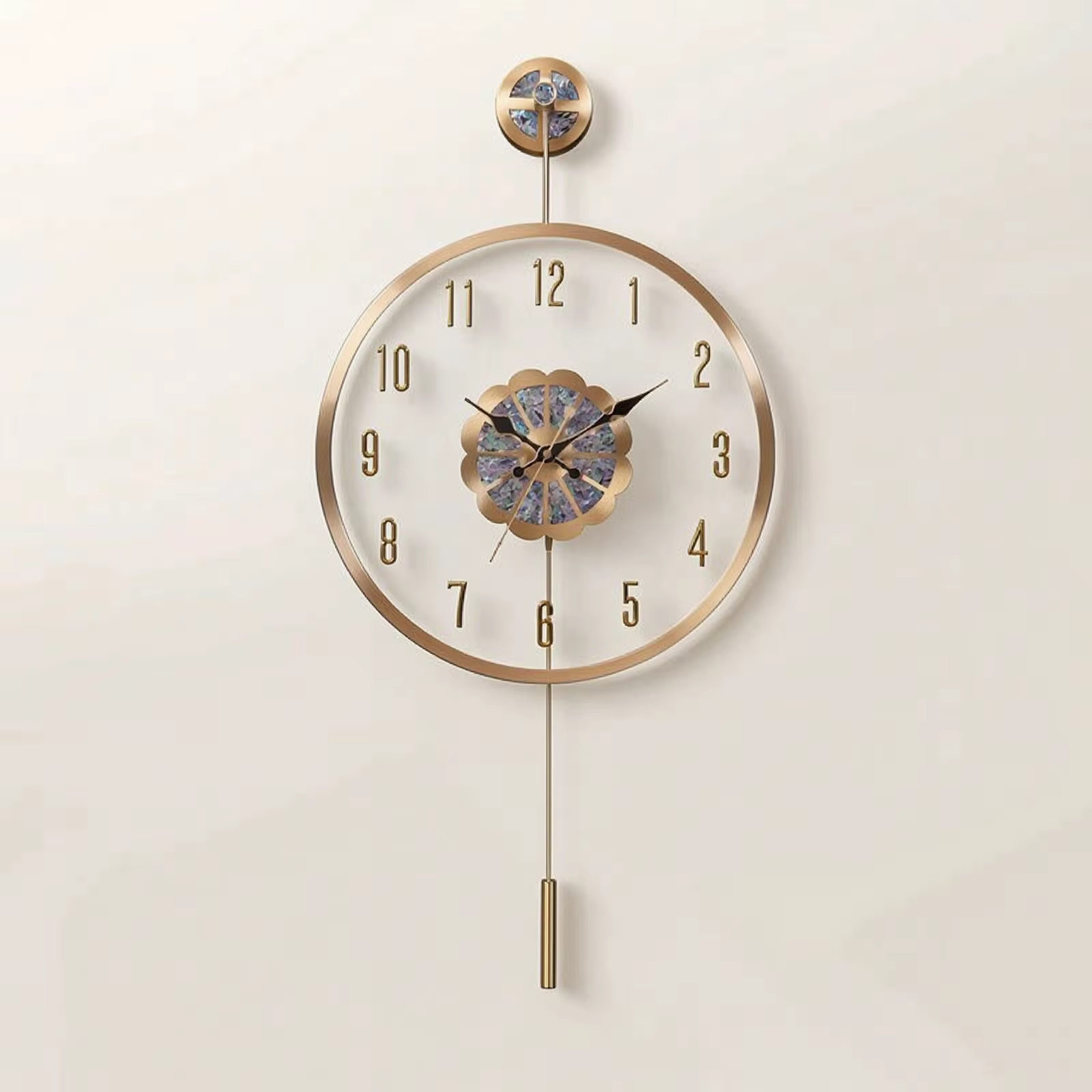 Reloj de pared cuarzo con péndulo, lectura clara y lujosa, para salón - imagen 2