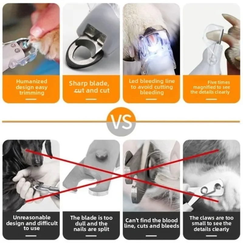 Cortauñas para perros con luz LED y agarre antideslizante - imagen 3