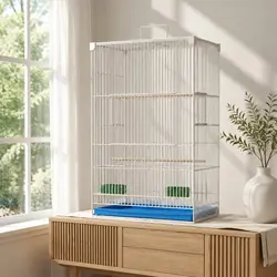 Jaula extra alta para cría de aves, puertas con cerradura y ruedas