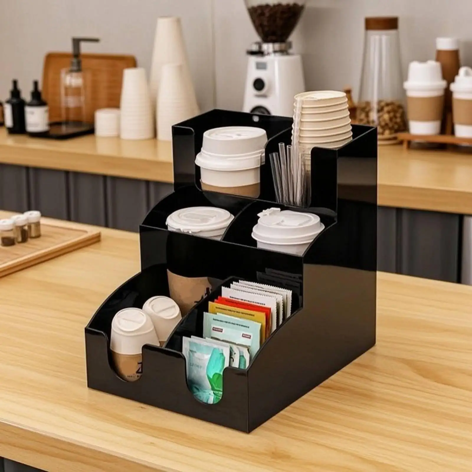 Organizador de vasos de acrílico para encimera – Estante almacenaje - imagen 4