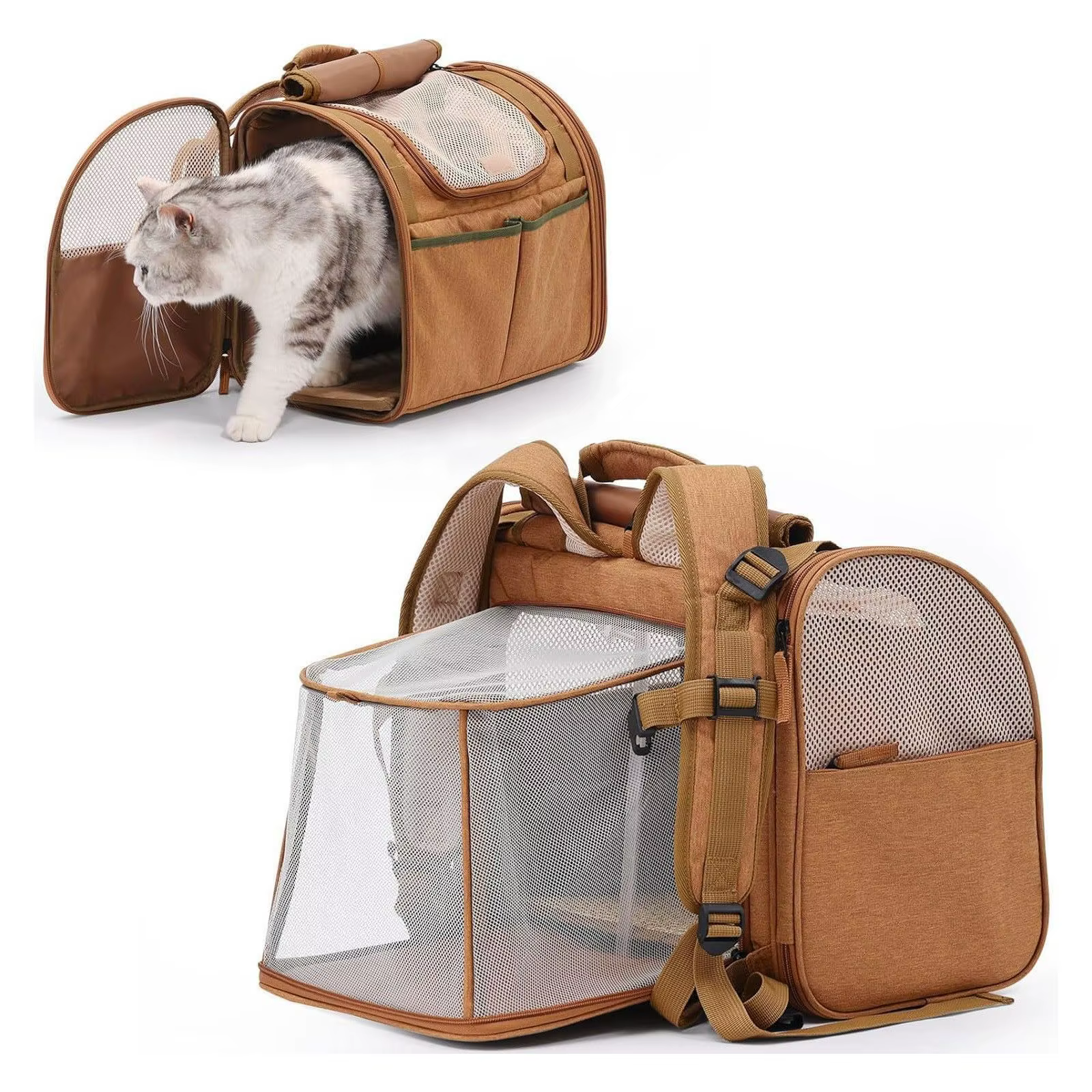 Mochila transportín expandible para gatos – Plegable y transpirable - imagen 5