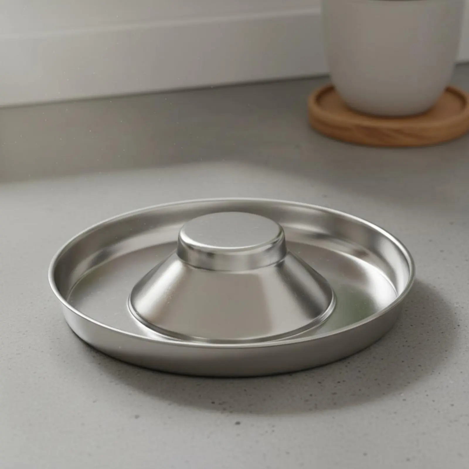 Comedero lento de acero inoxidable antiasfixia para gatos - imagen 2