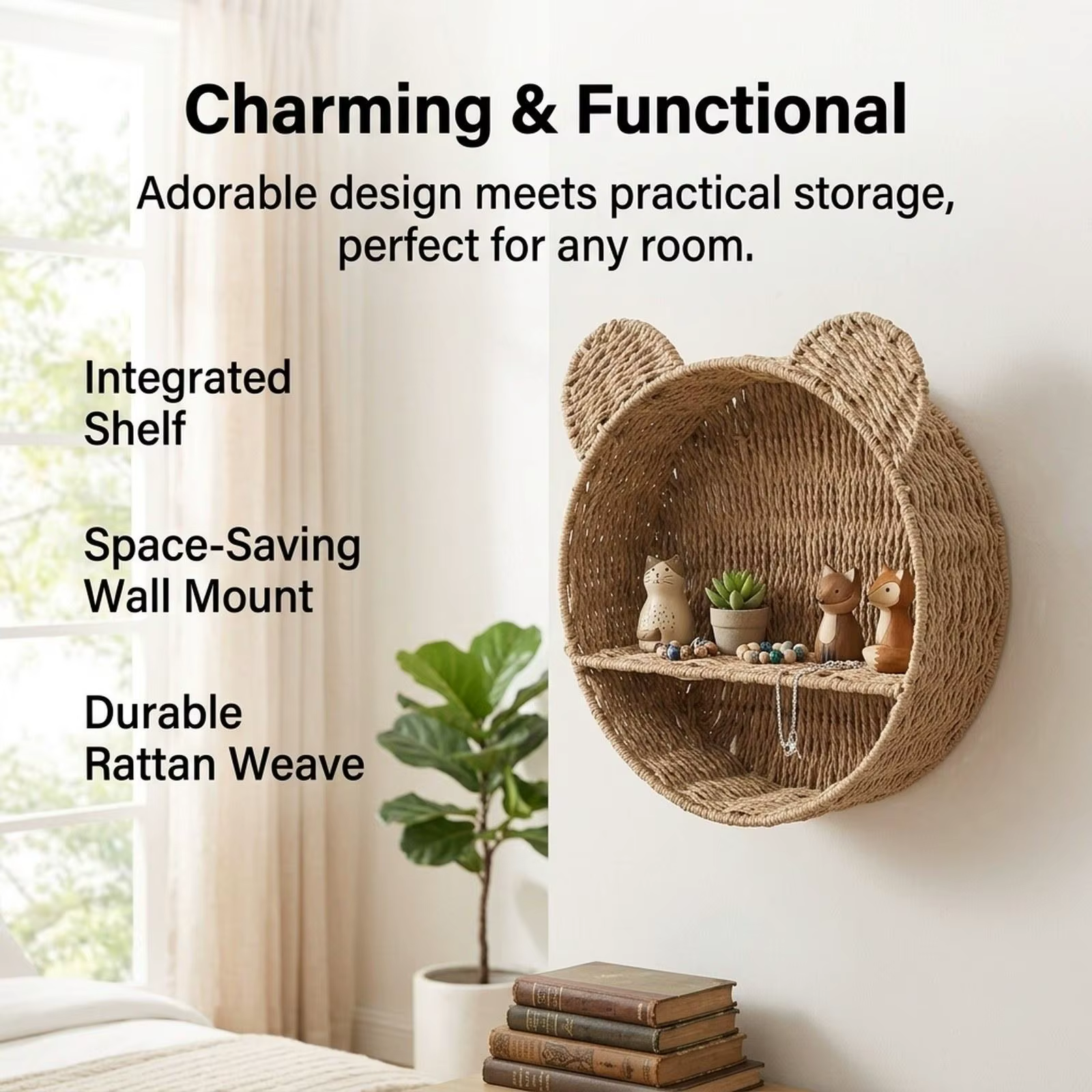 Estante Flotante para Gatos – Consola de Pared Rústica para Casa - imagen 3