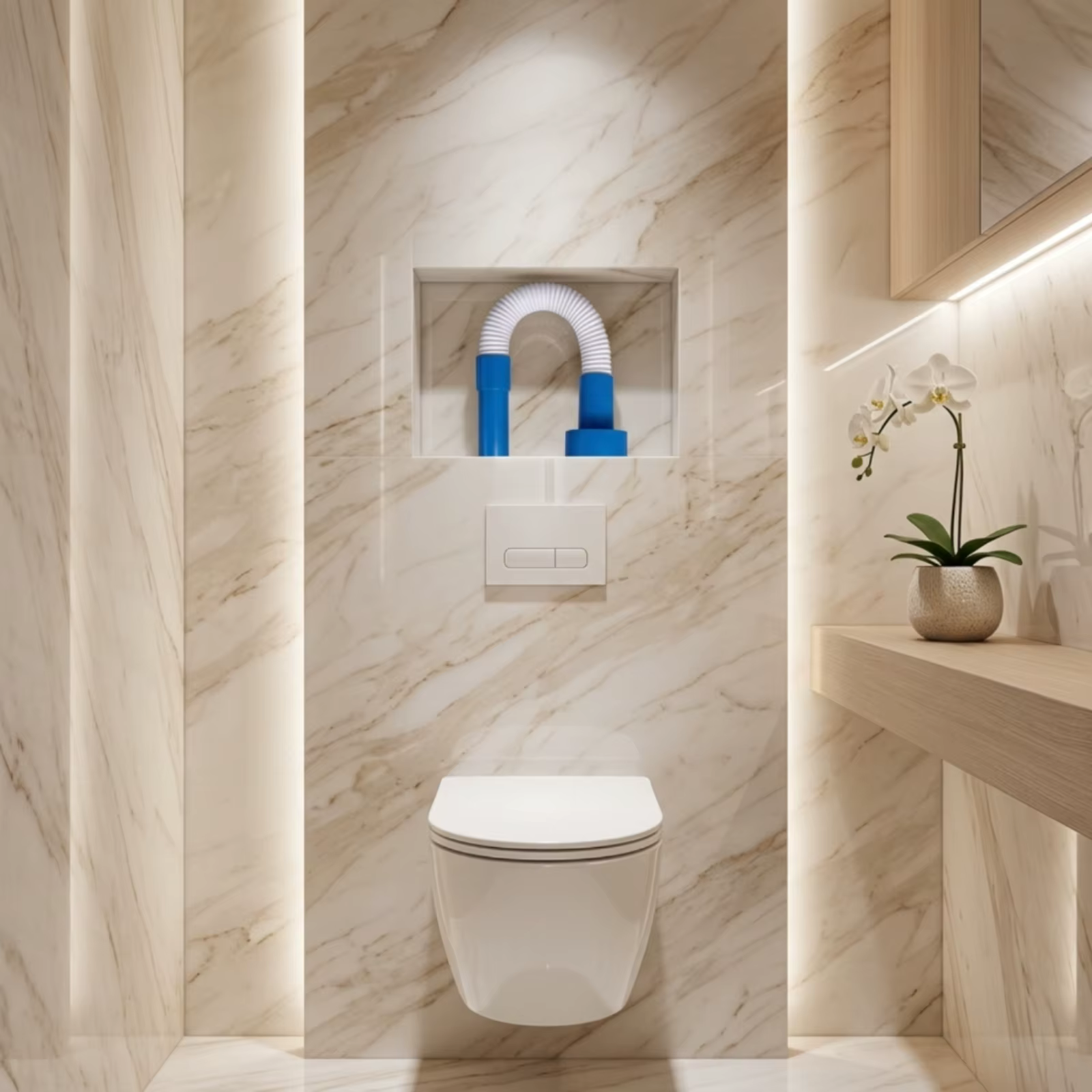 Tubo corrugado curvo para cisternas – Prueba de fugas en baño - imagen 5