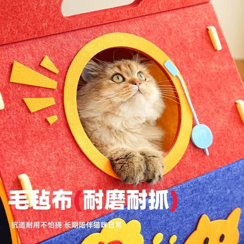 Cama nido cálida para gatos – Fieltro portátil 4 estaciones - imagen 4
