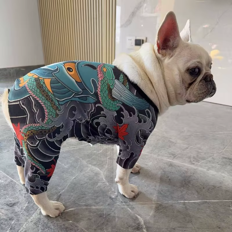 Jumpsuit para cachorro con diseño llamativo