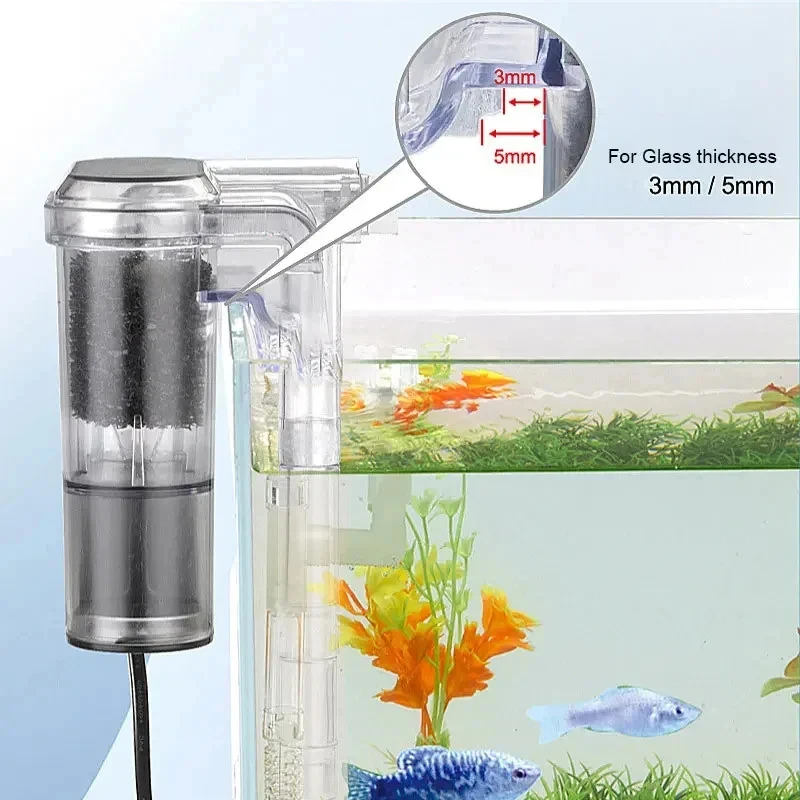 Filtro colgante USB con bomba de oxígeno para peceras pequeñas - imagen 5