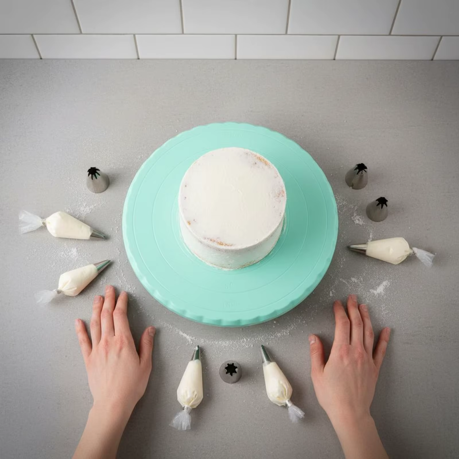 Soporte giratorio para tartas con base antideslizante y fácil limpieza - imagen 4