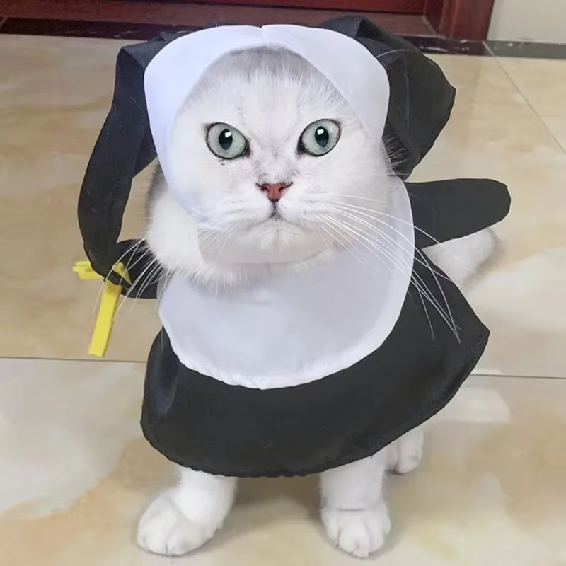 Disfraz de Monja para Perros – Traje Halloween 3D - imagen 3