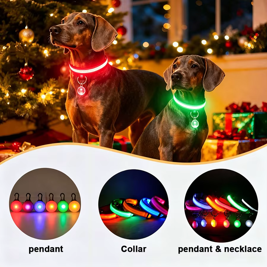 Collar luminoso para perros USB con luz LED nocturna intermitente - imagen 2