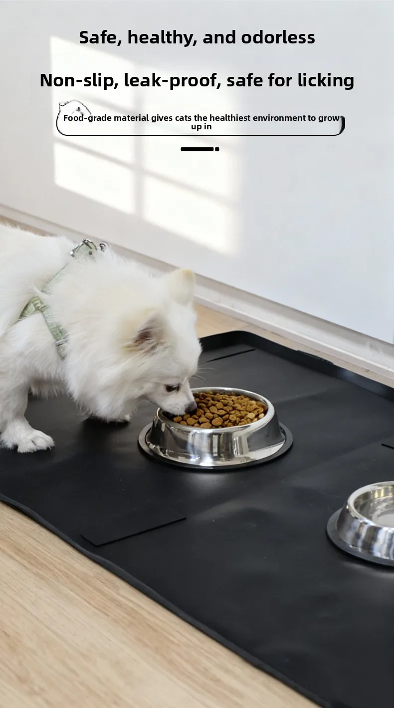 Tapete bajo comedero para gato